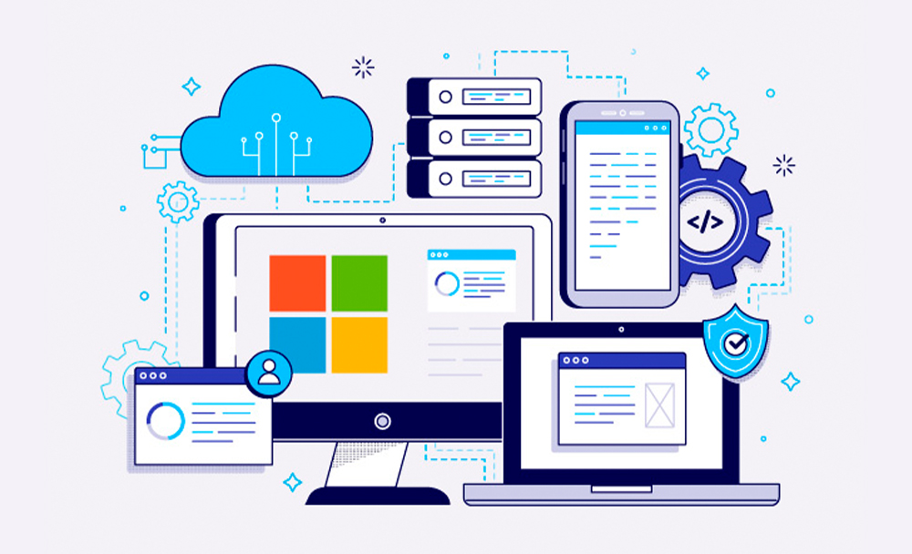 Ilustración de dispositivos con pantalla de Windows